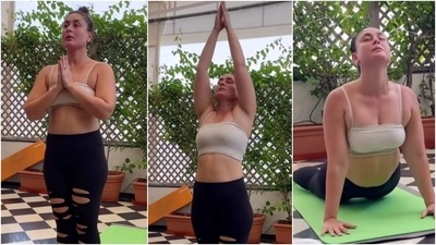Birthday girl Kareena Kapoor performs Surya Namaskars in new video, serves fitness goals (Instagram/@anshukayoga) Birthday girl Kareena Kapoor performs Surya Namaskars in new video, serves fitness goals (Instagram/@anshukayoga)