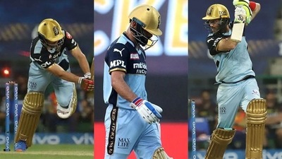 From Left: AB de Villiers, Virat Kohli and Glenn Maxwell endured low scores.&nbsp; (IPL)