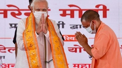 Prime Minister Narendra Modi (left) seen here with Uttar Pradesh chief minister Yogi Adityanath. (ANI Photo)