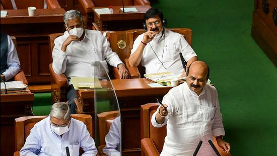Chief minister Basavaraj Bommai in the Karnataka assembly said that the bill was a not-for-profit model and had a comprehensive multi-subject curriculum for university. (PTI) Chief minister Basavaraj Bommai in the Karnataka assembly said that the bill was a not-for-profit model and had a comprehensive multi-subject curriculum for university. (PTI)