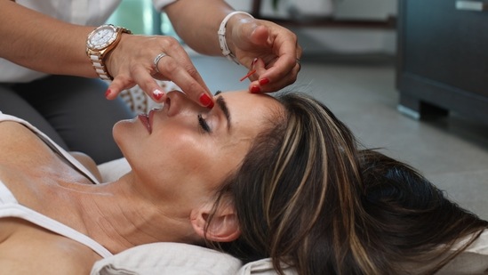 Microneedling: You can see your dermatologist and consult about micro-needling if you have extreme puffy eyes. Microneedling, also known as induction therapy helps reduce scarring, wrinkles and pigment issues like bags and dark circles.(Unsplash)
