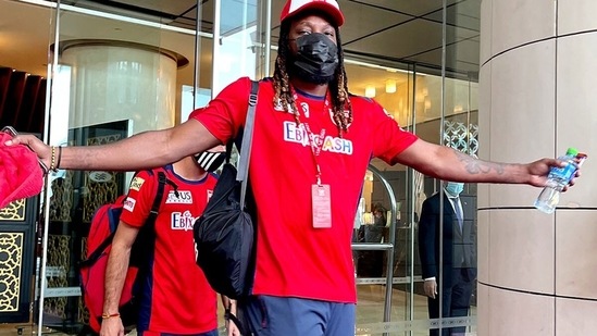 Chris Gayle was left out of Punjab Kings' Playing XI on his 42nd birthday (PBKS/Twitter) Chris Gayle was left out of Punjab Kings' Playing XI on his 42nd birthday (PBKS/Twitter)