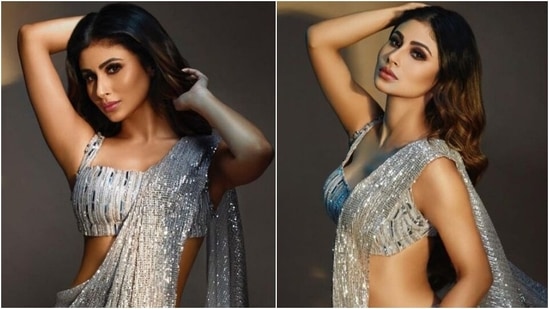 Mouni Roy in electrifying sequin saree serves glam Desi Girl moment for new pics(Instagram/@imouniroy)