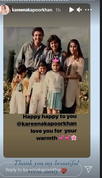 Kareena thanked Neetu Kapoor.