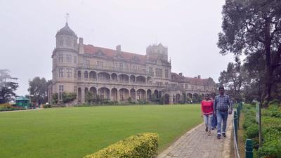 The Indian Institute of Advanced Studies, which was reopened for tourists after five months, in Shimla on Wednesday. (DEEPAK SANSTA/HT)