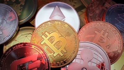 Representations of cryptocurrencies including Bitcoin, Dash, Ethereum, Ripple and Litecoin. (Reuters Photo)