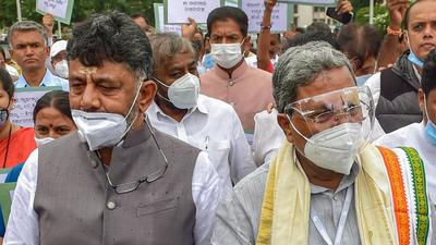 Karnataka Congress leader Siddaramaiah added that this land was given to the Centre for Educational and Social Studies (CESS) to set up Chanakya University for ₹50 crore. (PTI) Karnataka Congress leader Siddaramaiah added that this land was given to the Centre for Educational and Social Studies (CESS) to set up Chanakya University for ₹50 crore. (PTI)