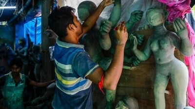 With Durga Puja just around the corner, artists all over India are giving finishing touches to the idols before they are taken to pandals, temples and homes where the rituals take place. (AP) With Durga Puja just around the corner, artists all over India are giving finishing touches to the idols before they are taken to pandals, temples and homes where the rituals take place. (AP)