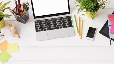 Jazz up your workstation with colourful stationery, planters and innovative lamps. (iStockphoto) Jazz up your workstation with colourful stationery, planters and innovative lamps. (iStockphoto)