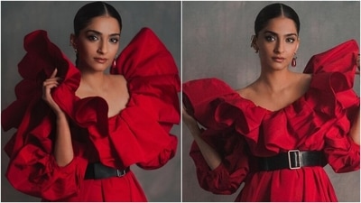 Sonam Kapoor in bright red dress proves exaggerated sleeves can elevate a look instantly (Instagram/@sonamkapoor) Sonam Kapoor in bright red dress proves exaggerated sleeves can elevate a look instantly (Instagram/@sonamkapoor)