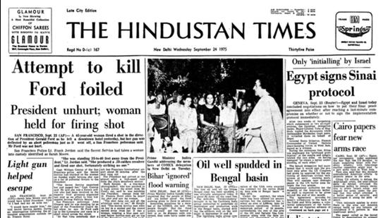 HT This Day: Sept 24, 1975 — Attempt to kill Ford foiled: President unhurt; woman held for firing shot