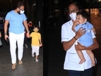 Kareena Kapoor, Saif Ali Khan, and their sons, Taimur and Jeh, returned from their family vacation. (Varinder Chawla)