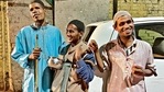 The three men work independently though have the same kind of living. The three men work independently though have the same kind of living.