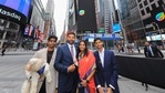 Freshworks CEO Girish Mathrubootham (2nd left) with his family (twitter.com/Nasdaq) Freshworks CEO Girish Mathrubootham (2nd left) with his family (twitter.com/Nasdaq)