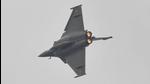 Indian Air Force’s Rafale aircraft performing acrobatics during an air show at Sukhna Lake in Chandigarh on Wednesday. (Keshav Singh/HT) Indian Air Force’s Rafale aircraft performing acrobatics during an air show at Sukhna Lake in Chandigarh on Wednesday. (Keshav Singh/HT)