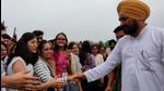 Punjab chief minister Charanjit Singh Channi, who represents the Chamkaur Sahib seat in state assembly, interacting with youngsters. There are at least 200 villages in his constituency where drone surveys will be carried out initially. (HT photo) Punjab chief minister Charanjit Singh Channi, who represents the Chamkaur Sahib seat in state assembly, interacting with youngsters. There are at least 200 villages in his constituency where drone surveys will be carried out initially. (HT photo)