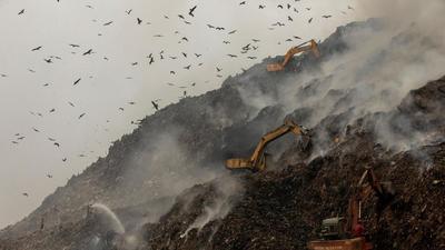 The Ghazipur landfill is the largest in the country. (REUTERS)