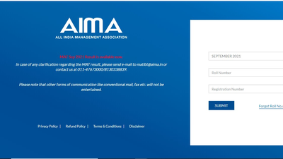 AIMA MAT Sept 2021 result: Candidates who appeared for the MAT exam can check their results on the official website of AIMA at mat.aima.in. (mat.aima.in)