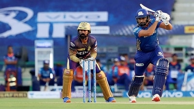 UAE, Sept 23: Rohit Sharma of Mumbai Indians plays a shot during the IPL match between the Kolkata Knight Riders and the Mumbai Indians, at the Sheikh Zayed Stadium in Abu Dhabi on Thursday. (ANI) UAE, Sept 23: Rohit Sharma of Mumbai Indians plays a shot during the IPL match between the Kolkata Knight Riders and the Mumbai Indians, at the Sheikh Zayed Stadium in Abu Dhabi on Thursday. (ANI)