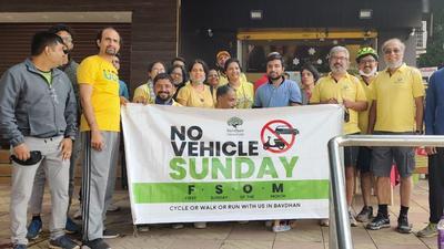 Bavdhan cyclists ready to pedal no-vehicle Sunday to area residents. (HT)