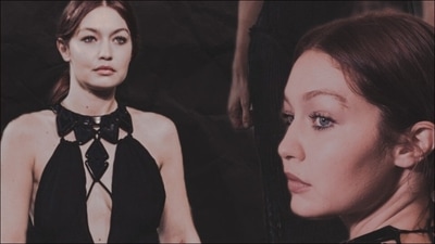 The gown flowed into a sheer dramatic pleated skirt. (Twitter/zigishine_)
