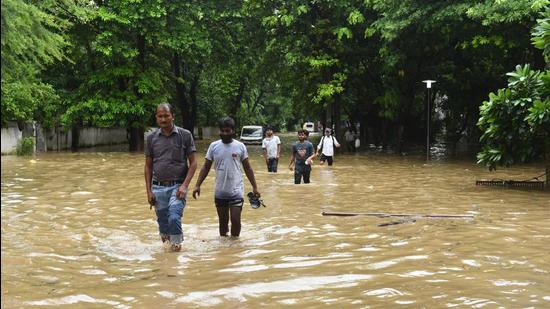 Illegal stormwater drain connections cause flooding of drains and compound waterlogging problems during peak monsoon. (HT Archive)