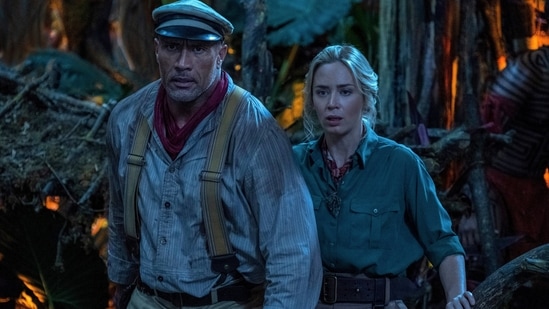 Jungle Cruise movie review: Dwayne Johnson and Emily Blunt in a still from the new Disney film.(AP)