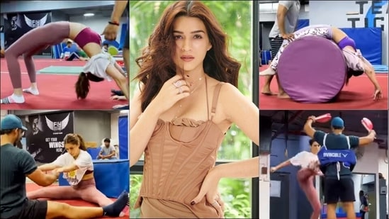 Kriti Sanon's intense workout at gym for ‘Ganapath prep’ makes your jaws drop(Instagram/kritisanon)