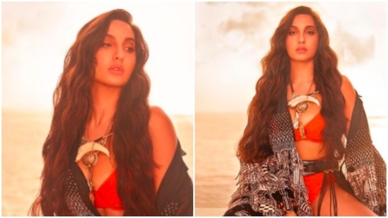 With minimal makeup, Nora Fatehi left her wavy hair open.(Instagram/@norafatehi)