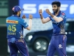 Jasprit Bumrah (R) of Mumbai Indians