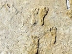 Fossilized human fossilized footprints at the White Sands National Park in New Mexico. (AP) Fossilized human fossilized footprints at the White Sands National Park in New Mexico. (AP)