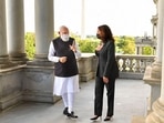 Prime Minister Narendra Modi with USA Vice President Kamala Harris during a Bilateral Meeting, in Washington DC.(PTI) Prime Minister Narendra Modi with USA Vice President Kamala Harris during a Bilateral Meeting, in Washington DC.(PTI)