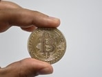 A souvenir coin depicting a Bitcoin (Representational Image / AFP)