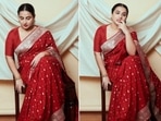 Vidya Balan is one of the many actors in Bollywood who will any day pick traditional Indian attires over Western wear. The Kahani actor manages to grab eyeballs every time she steps out donning gorgeous sarees.(Instagram/@balanvidya)