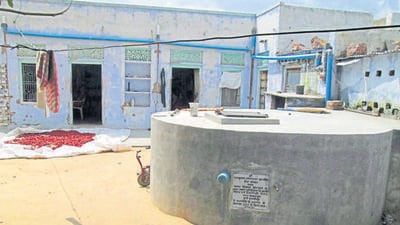Rainwater harvesting tanks in a village. The move came after the residents raised the issue of severe waterlogging in different parts of the city during the monsoon. (Representative image/HT Archive) Rainwater harvesting tanks in a village. The move came after the residents raised the issue of severe waterlogging in different parts of the city during the monsoon. (Representative image/HT Archive)