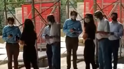 Alia Bhatt was inspecting the site.&nbsp; (Varinder Chawla)