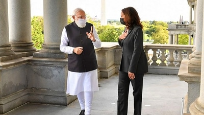 Prime Minister Narendra Modi with USA Vice President Kamala Harris during a Bilateral Meeting, in Washington DC. (PTI) Prime Minister Narendra Modi with USA Vice President Kamala Harris during a Bilateral Meeting, in Washington DC. (PTI)