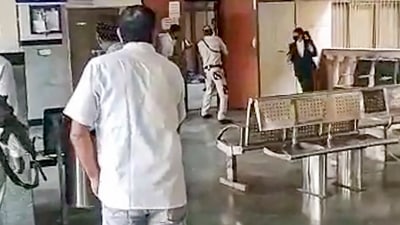 Both the assailants were dead along with one of Delhi's most wanted gangsters Jitendra Gogi, Delhi Police spokesperson Chinmoy Biswal said. "Swift action by police team in launching a counter-fire on the two assailants who were in lawyers’ attire and attacked Gogi. Both the assailants are dead along with Gogi," he said. (PTI) Both the assailants were dead along with one of Delhi's most wanted gangsters Jitendra Gogi, Delhi Police spokesperson Chinmoy Biswal said. "Swift action by police team in launching a counter-fire on the two assailants who were in lawyers’ attire and attacked Gogi. Both the assailants are dead along with Gogi," he said. (PTI)