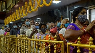 Tirumala temple remained open throughout the second wave of the coronavirus pandemic but entry was restricted (HT_PRINT) Tirumala temple remained open throughout the second wave of the coronavirus pandemic but entry was restricted (HT_PRINT)