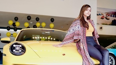 Mamta Mohandas poses with her new Porsche 911 Carrera S. Mamta Mohandas poses with her new Porsche 911 Carrera S.