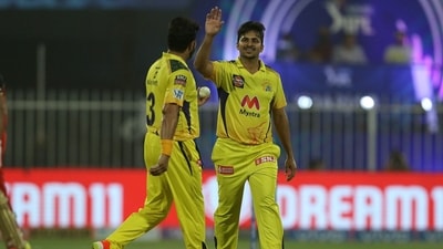 The second-best bowler of the first innings was Shardul Thakur, who dismissed AB de Villiers (12) and Devdutt Padikkal (70) on consecutive deliveries to return with figures of 2/29 in his 4 overs. (BCCI/IPL) The second-best bowler of the first innings was Shardul Thakur, who dismissed AB de Villiers (12) and Devdutt Padikkal (70) on consecutive deliveries to return with figures of 2/29 in his 4 overs. (BCCI/IPL)
