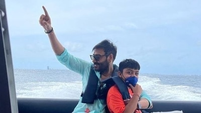 Ajay Devgn has shared a pic with Yug from their recent Maldives vacation.