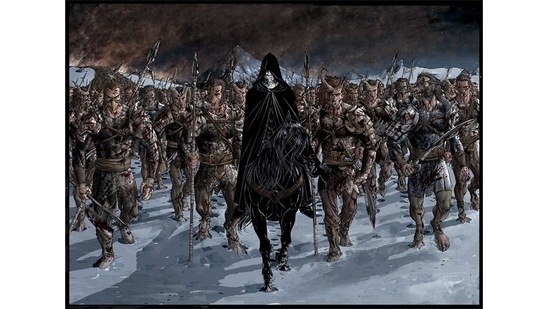 Even among are Shadowspawn, these are strong and swift. No eyes, yet they see all and know all. And they all look the same – waxy, lanky, male, unchanging. And they all lack a sense of humour across the Wheel of Time books (and now the TV series.) (Answer: Myrddraal)(Credit: Tor Books)