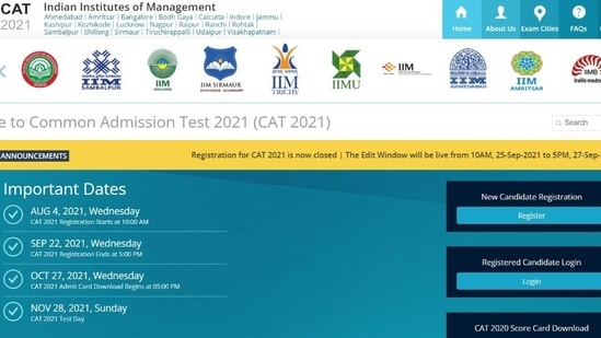 CAT 2021 application correction window to open tomorrow at iimcat.ac.in