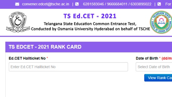 TS Ed.CET results 2021: Candidates who have appeared for the TS Ed.CET 2021, can check their result from the official website of EDCET TSCHE at edcet.tsche.ac.in.(edcet.tsche.ac.in)