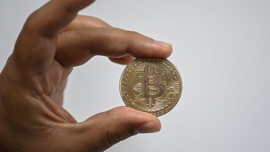 A souvenir coin depicting a Bitcoin&nbsp;(Representational Image / AFP)