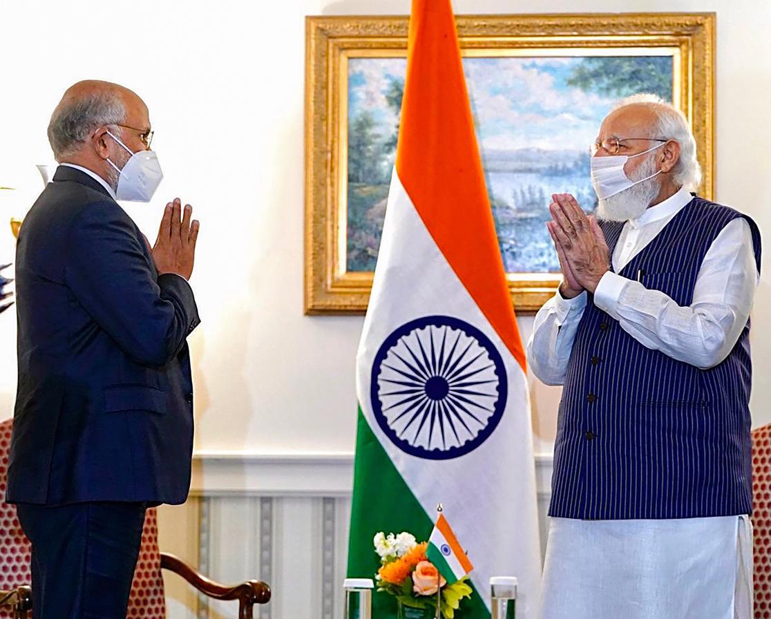 'Great friend of India': Prime Minister Narendra Modi meets CEO of Adobe Shantanu Narayen on September 23, 2021.