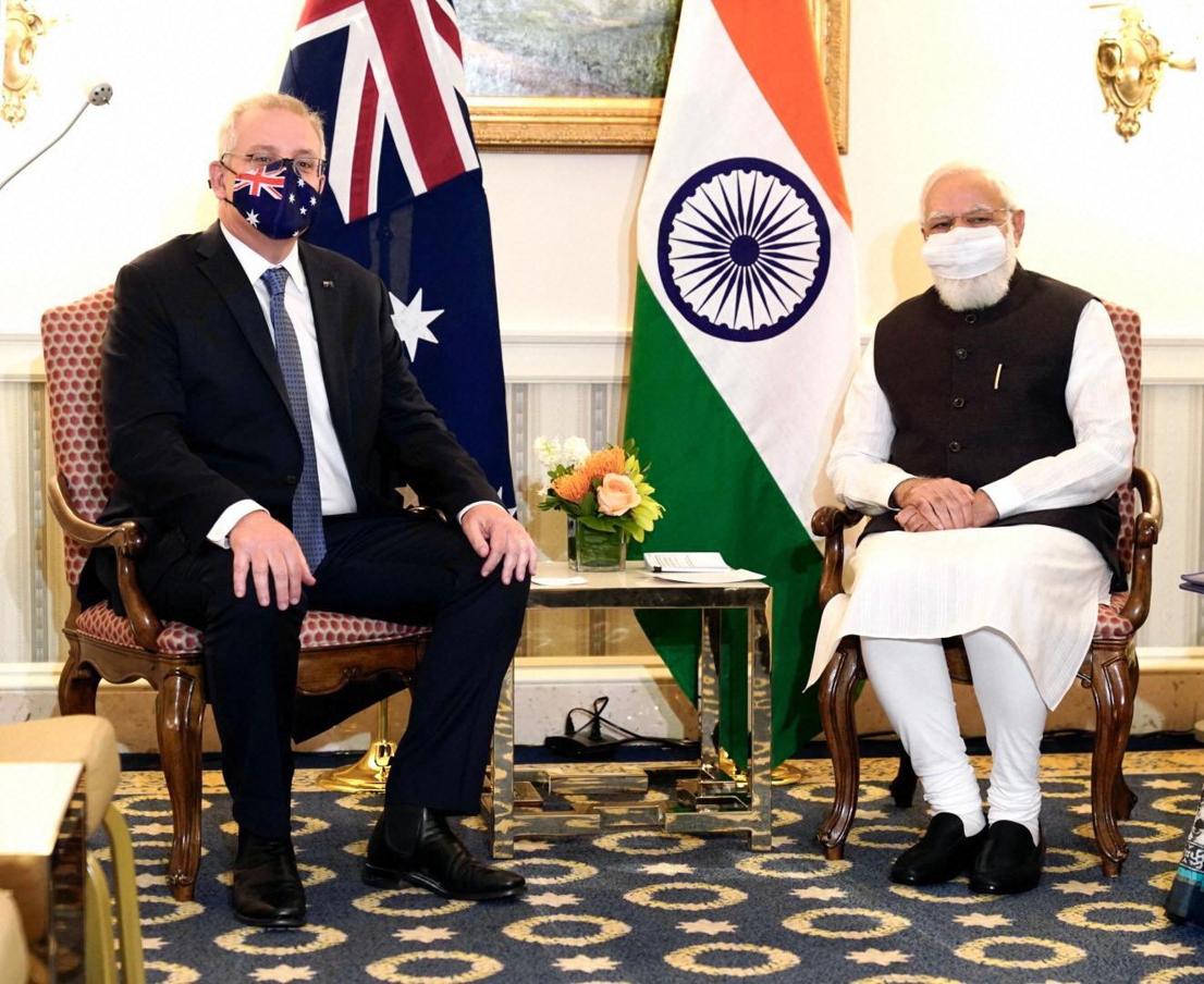 Prime Minister Narendra Modi meets his Australian counterpart and ‘good friend’ Scott Morrison on September 23, 2021.