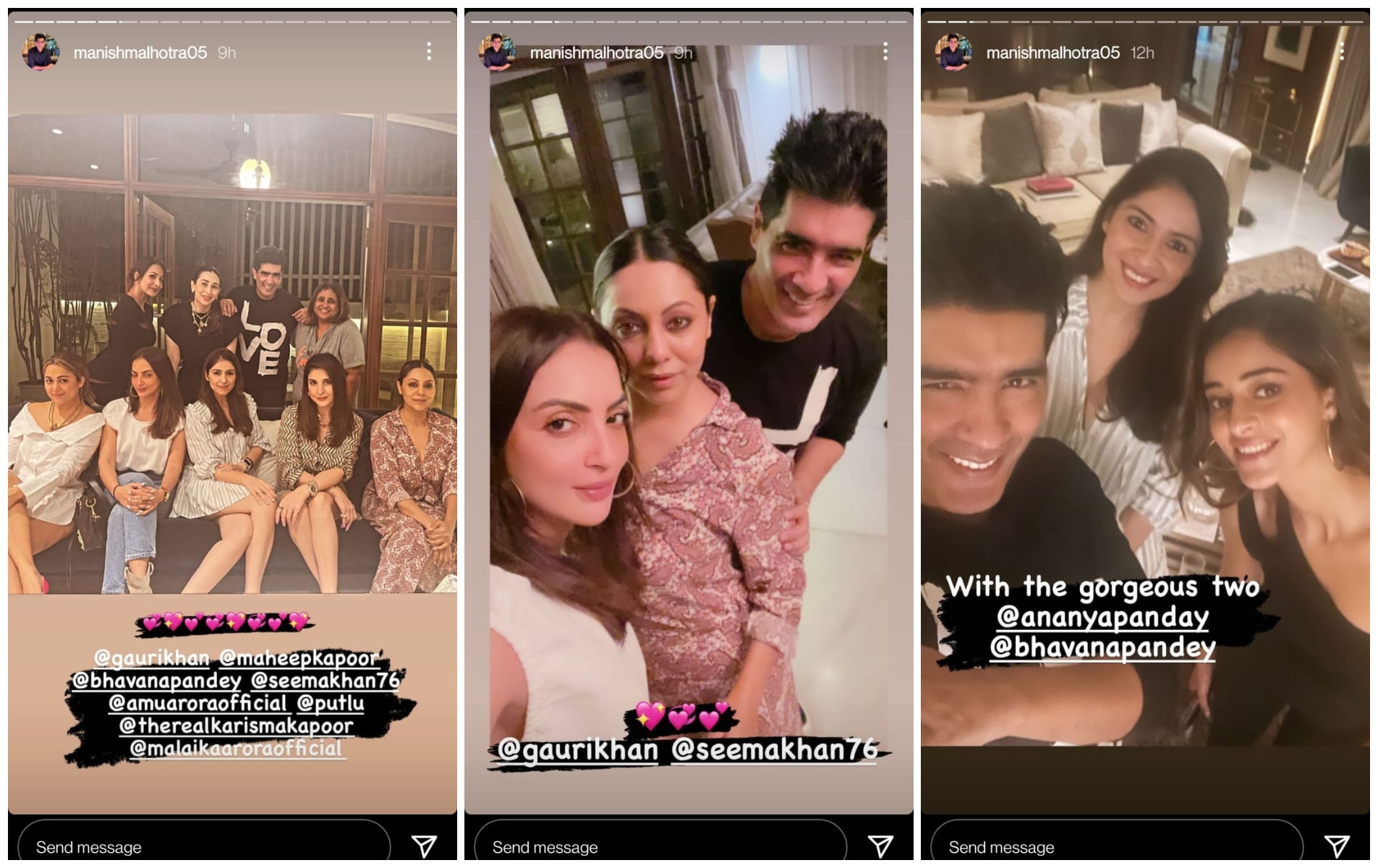Manish Malhotra took to Instagram to share pictures from the gathering.