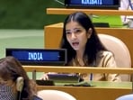 First Secretary Sneha Dubey at the United Nations General Assembly (UNGA) session. (Image posted by @IndiaUNNewYork on Twitter)